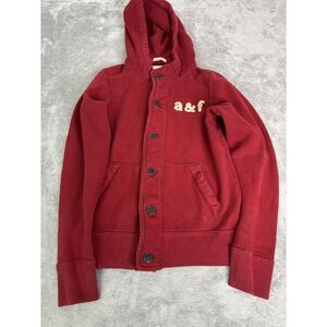 Vintage Y2K Abercrombie & Fitch Pullover Hooded Sweater Kids Size XL Red